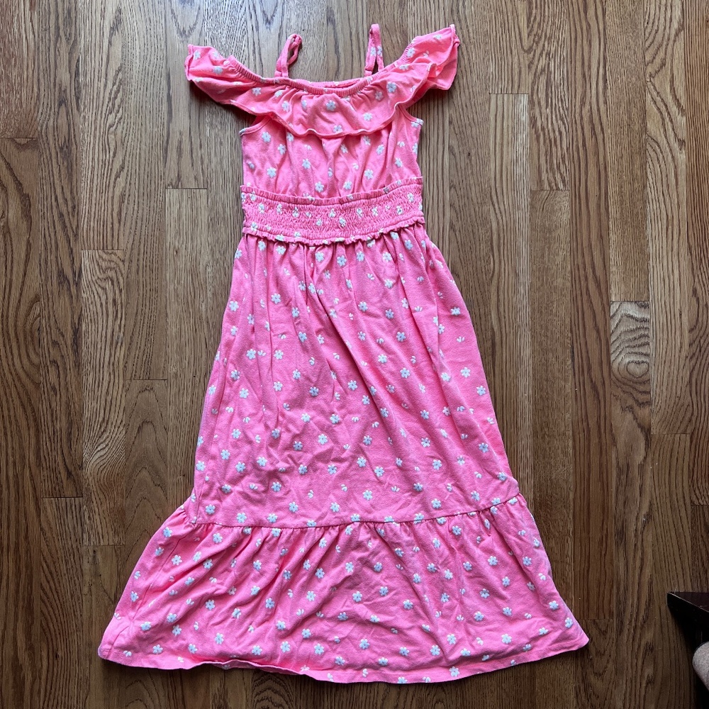 Cat & Jack Floral Print Summer Maxi Dress, Girls Size 7/8